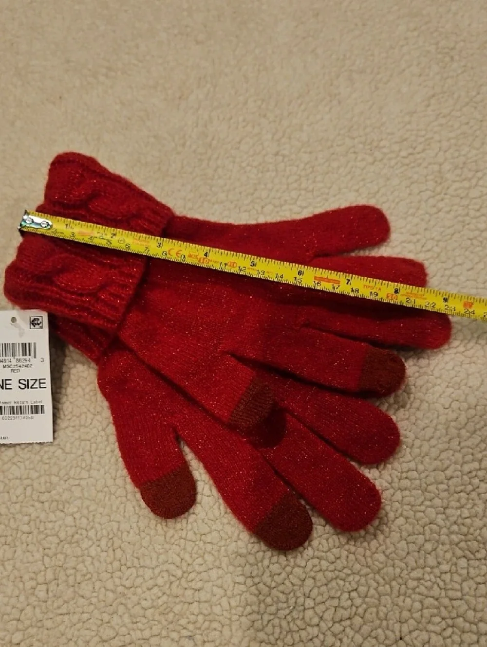 Style & Co. Red Touchscreen Knit Gloves